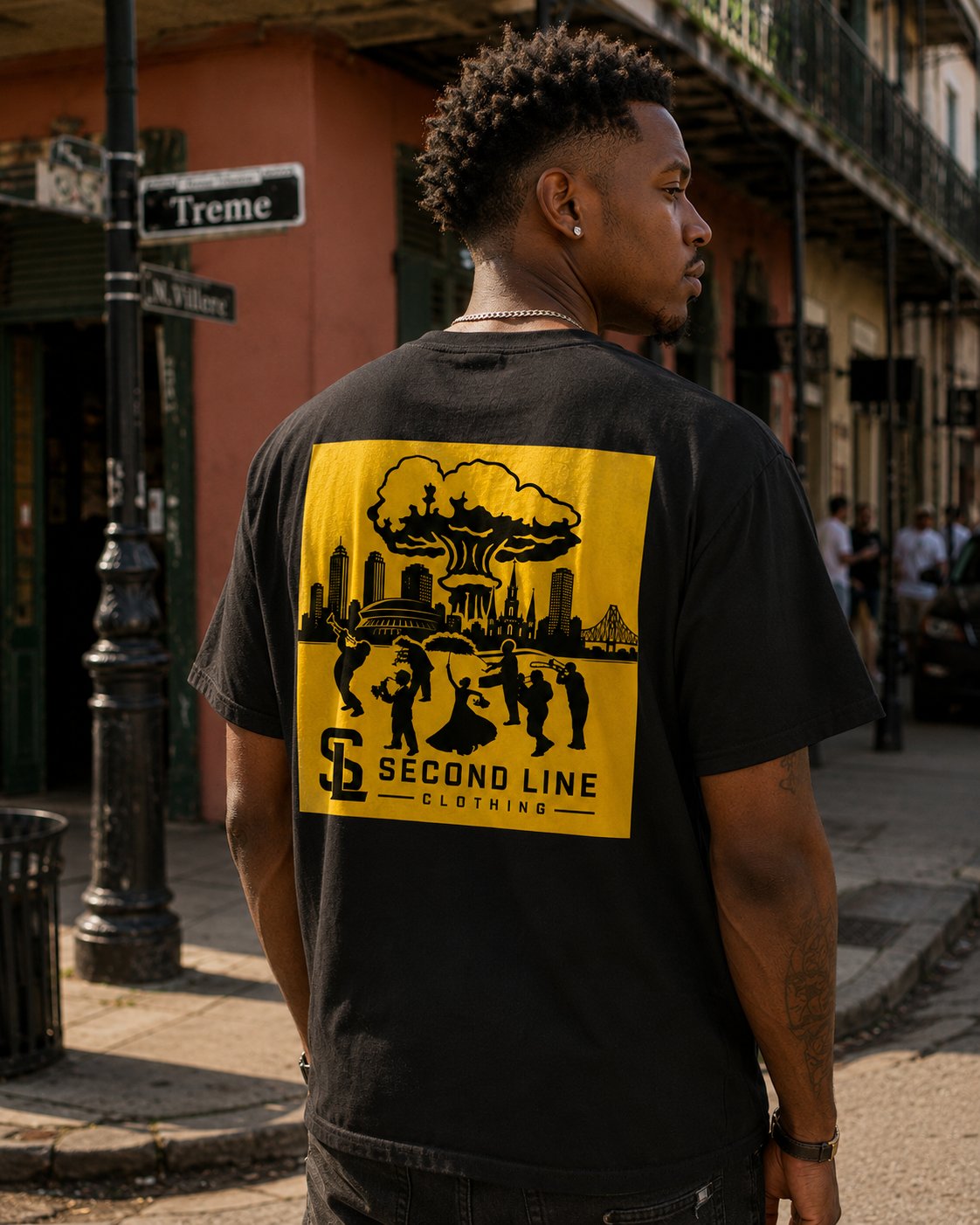 Black NOLA Nuke Tee — Louisiana graphic tee from Second Line Clothing