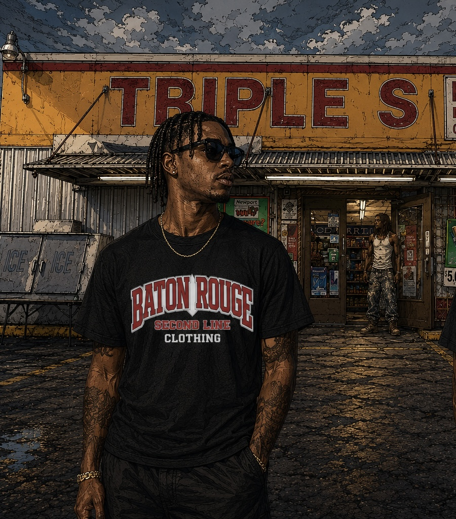 BR Woods Tee — Louisiana graphic tee from Second Line Clothing