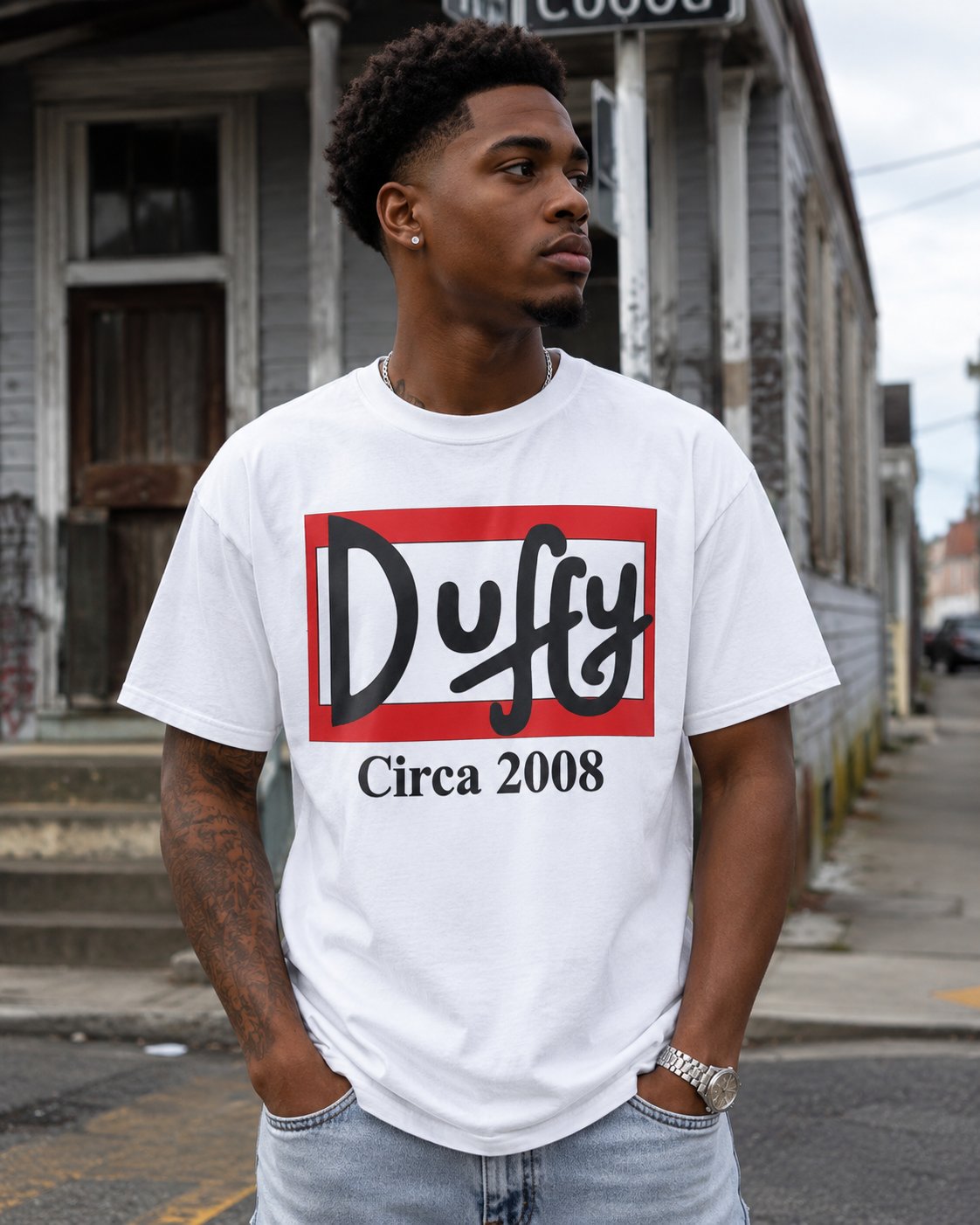 Duffy Circa 2008 Tee — Louisiana graphic tee from Second Line Clothing
